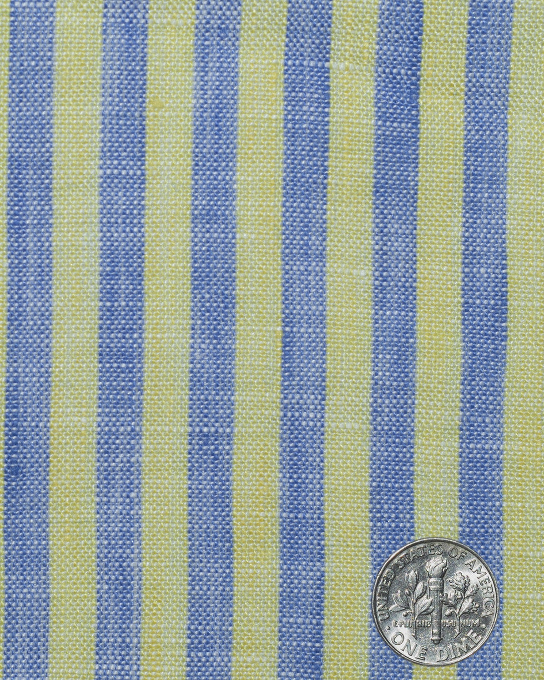 Linen: Yellow Blue Dress Stripes - 4