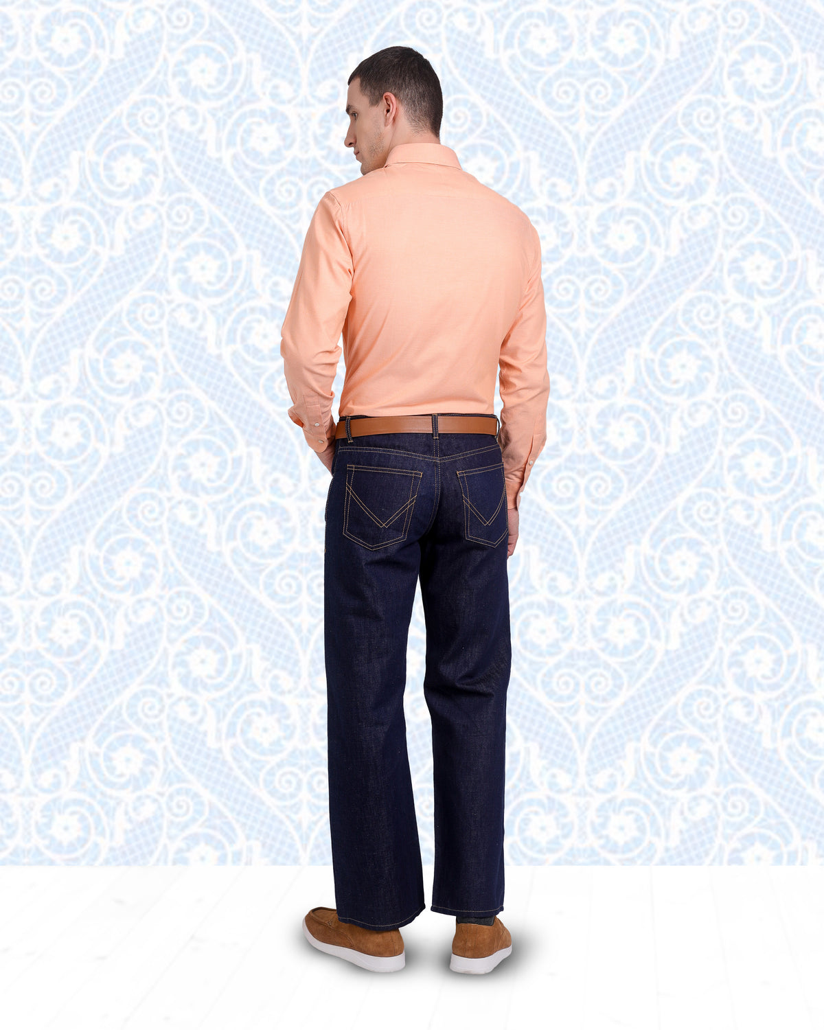 Apricot Orange Pinpoint Oxford Shirt - 5