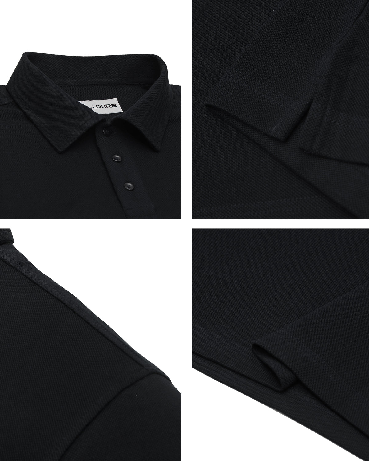 EZS Aria Black Long Sleeve Polo - 12