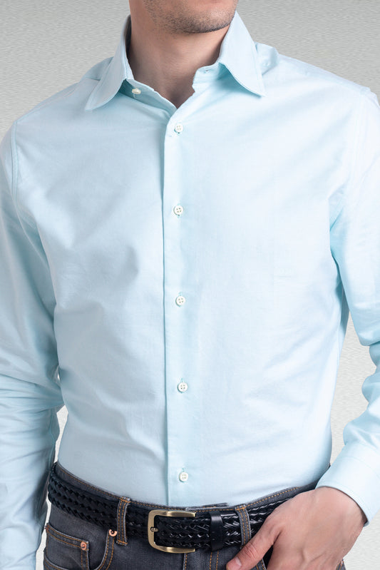 EZS Classic Pale Blue Oxford Shirt