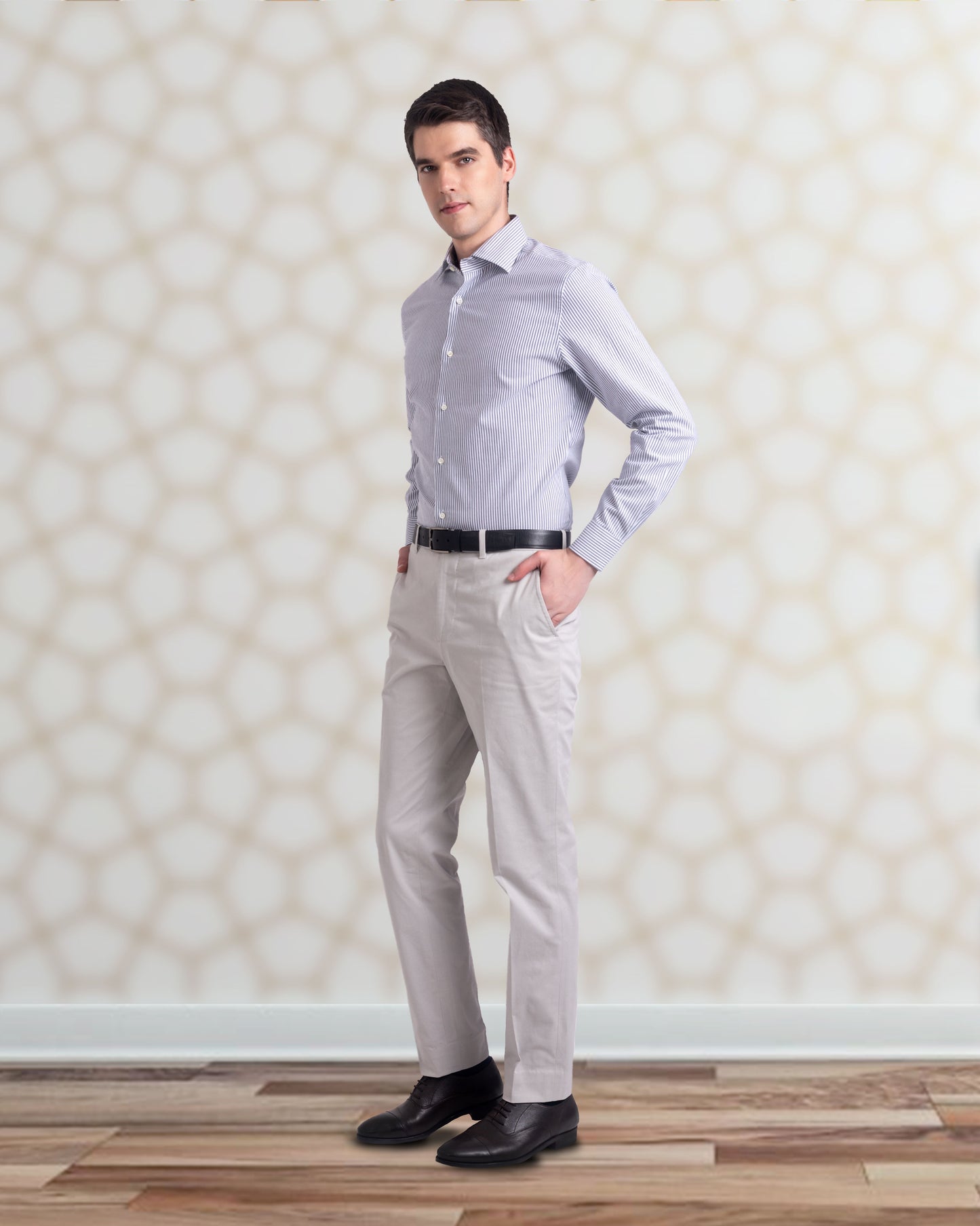 Oyster Grey Twill Dress Pant