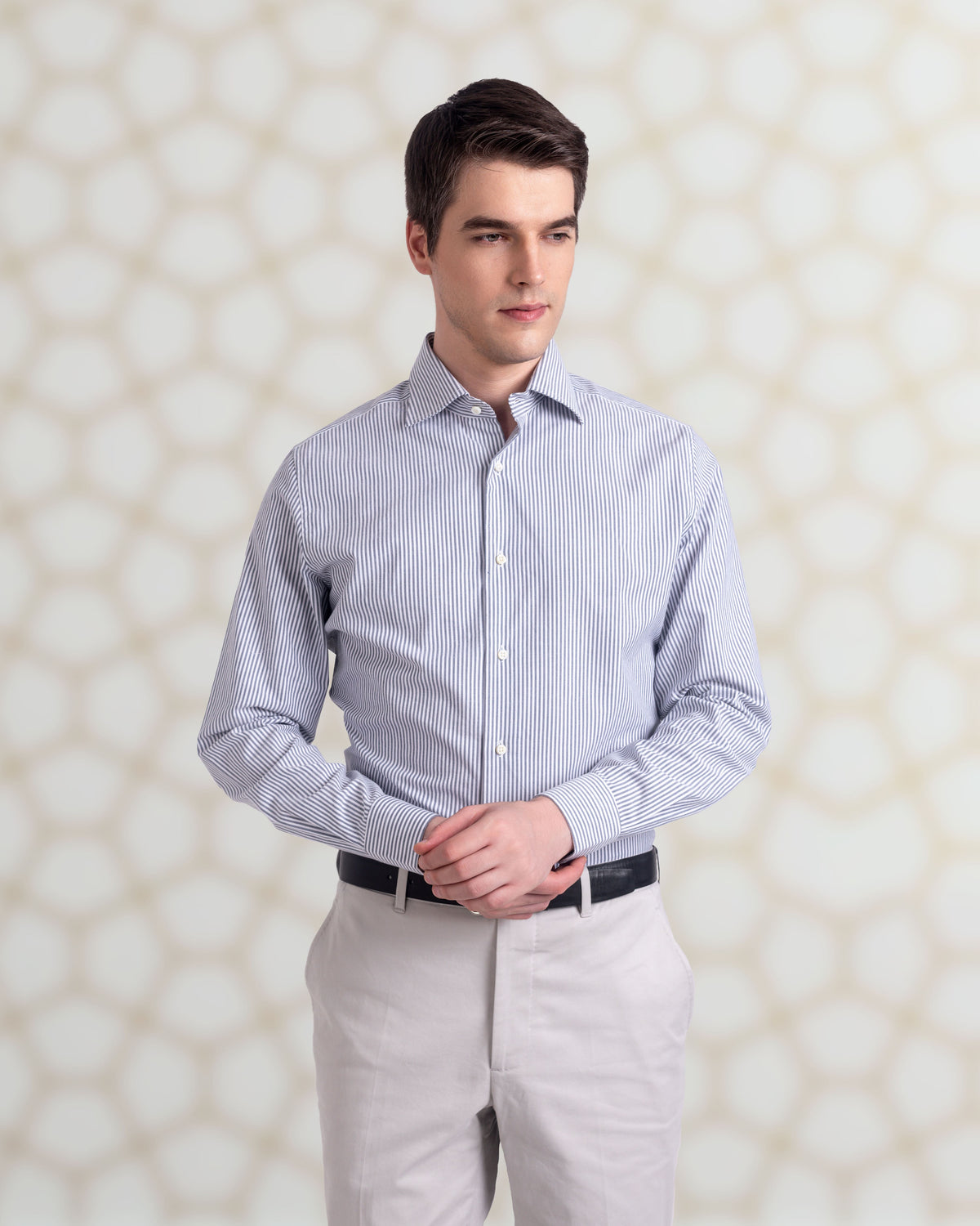 Oyster Grey Twill Dress Pant - 4