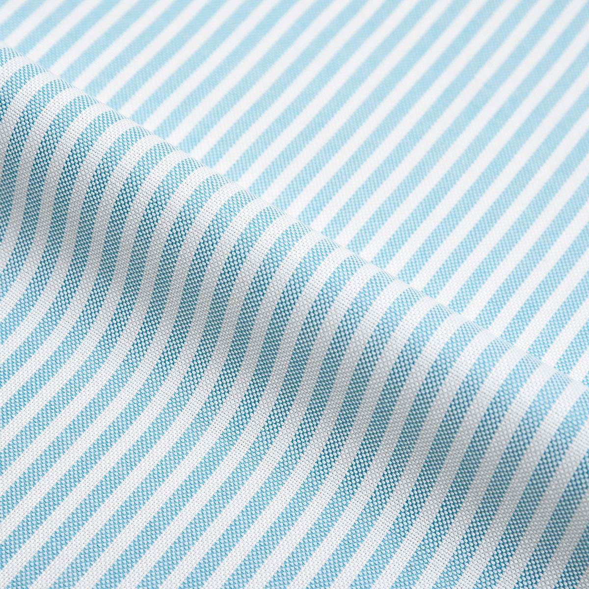 Ferozi Blue on White University Stripes Wrinkle Resistant Oxford Shirt - 4