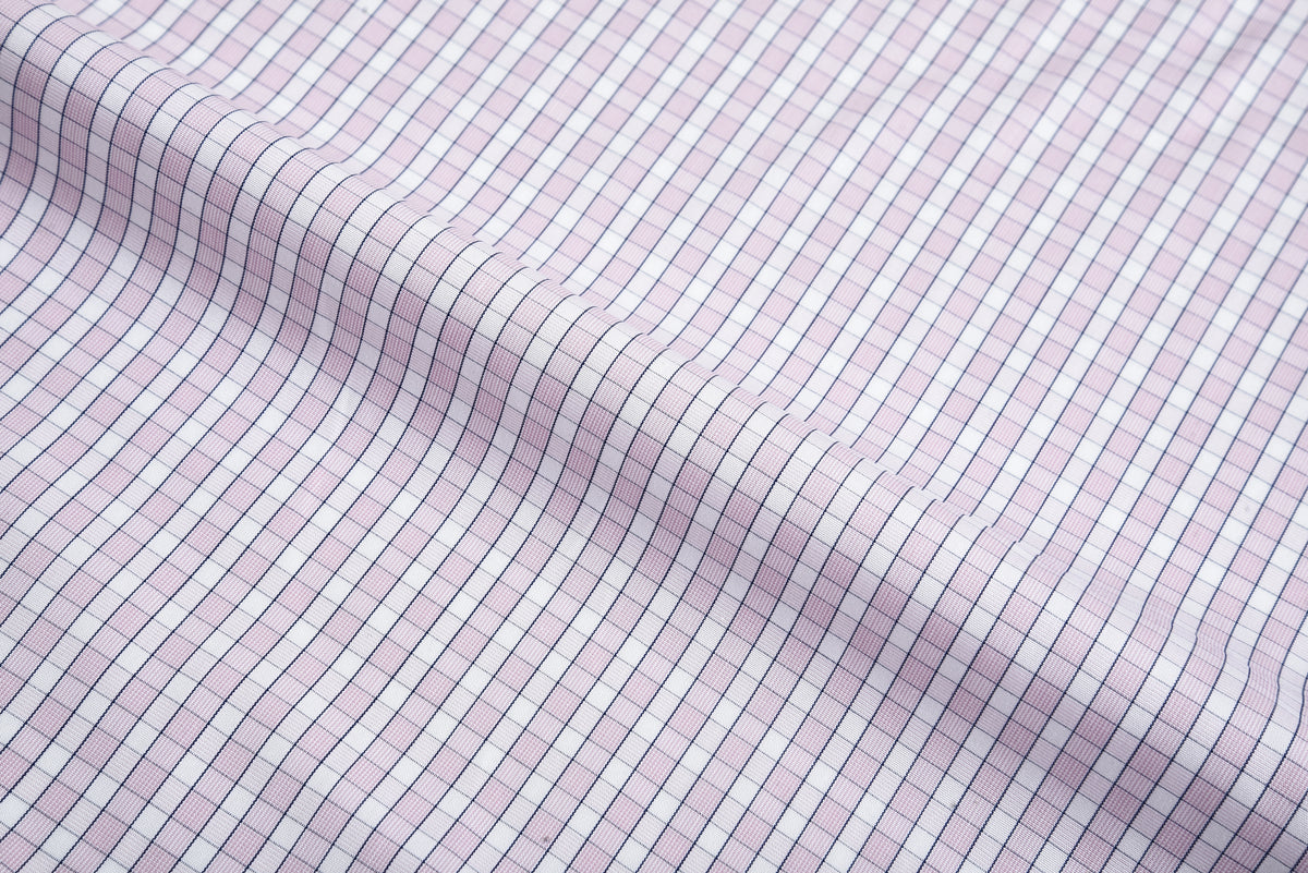 Pale Pink White Checks Shirt - 4