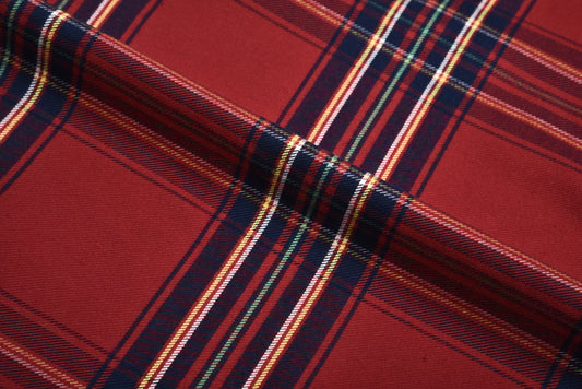 Red Navy Blue Tartan Flannel Shirt