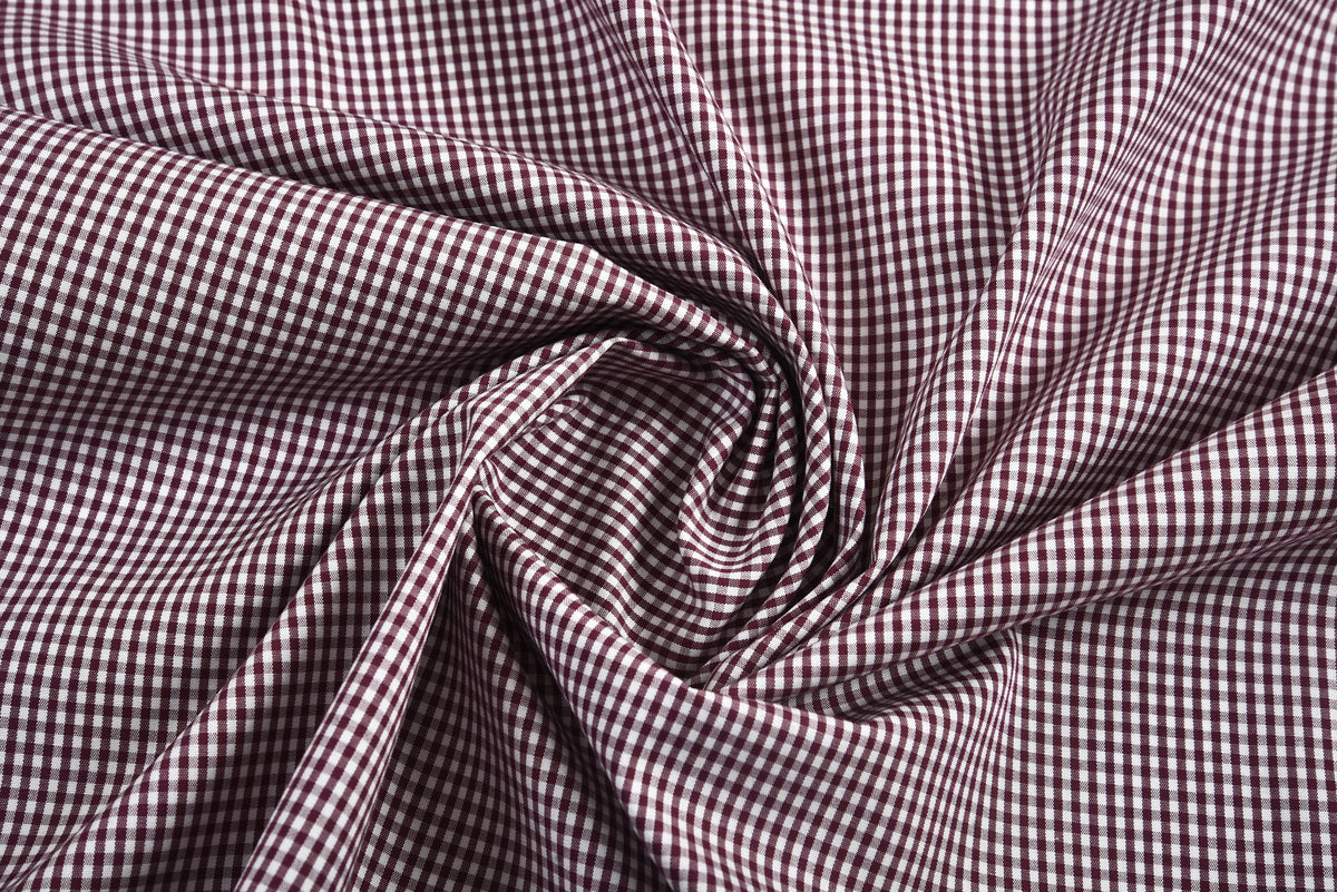 Maroon & White Gingham Shirt - 2