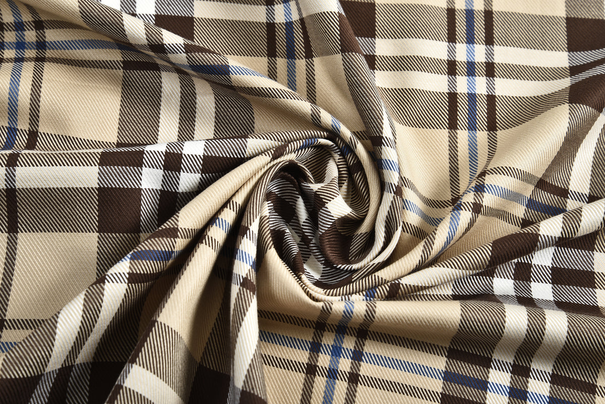 Iconic British Checks Tan Brown Twill - 5