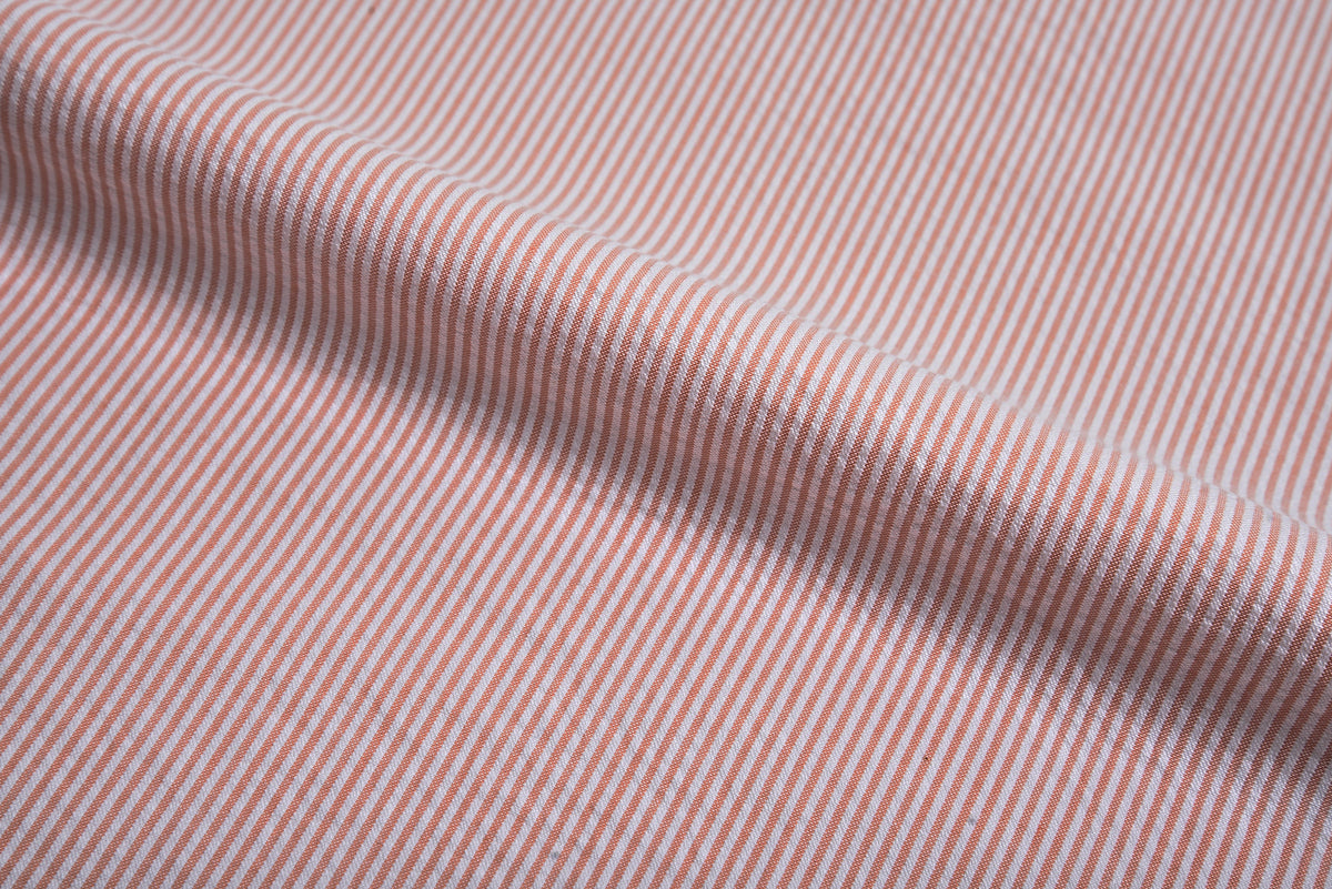 Coral Orange Stripes Seersucker - 4