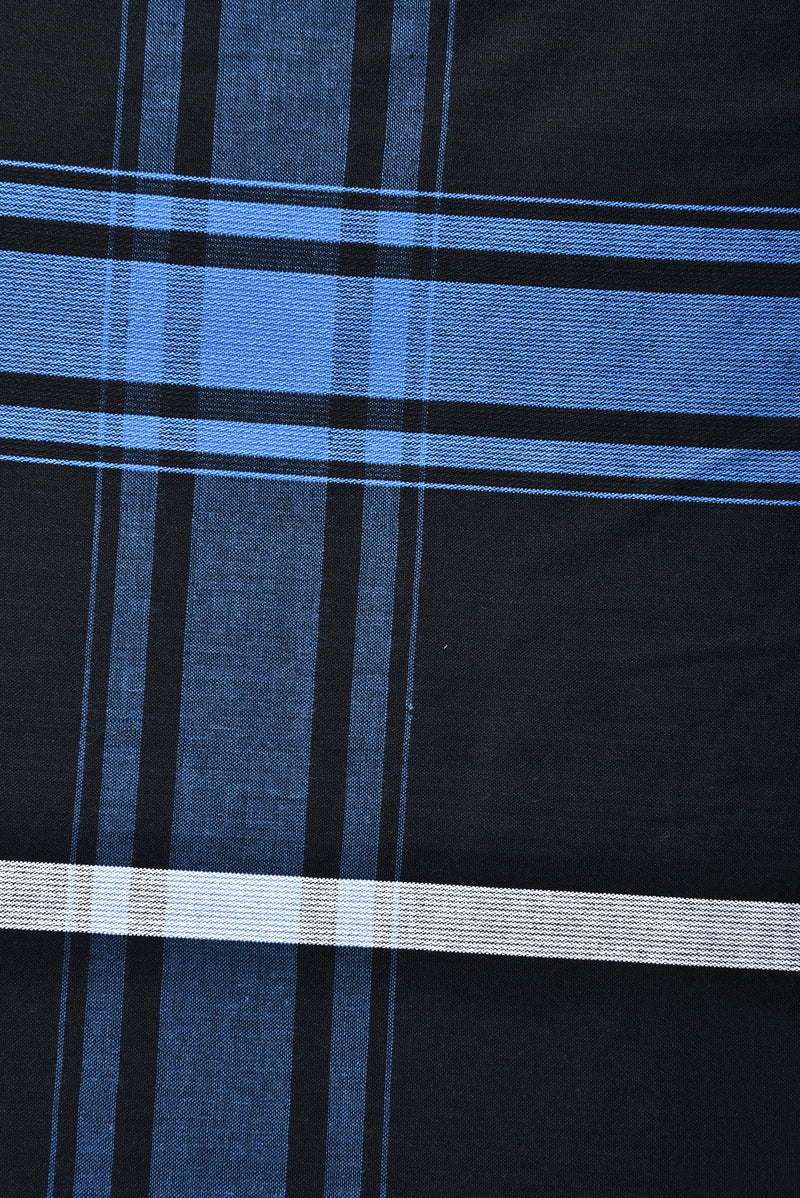 Blue Black White Large Windowpane Checks