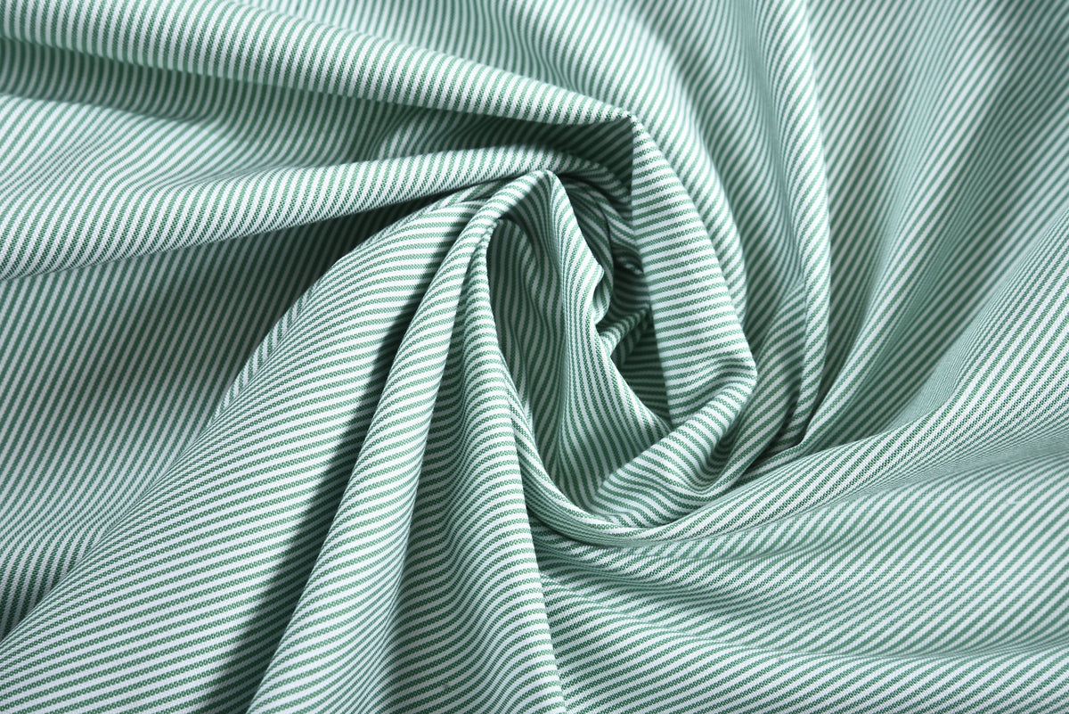 Green Pin Stripes On White - 6