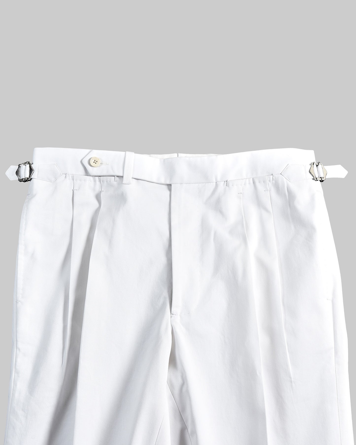 Cotton: White Summer Twill Dress Pant