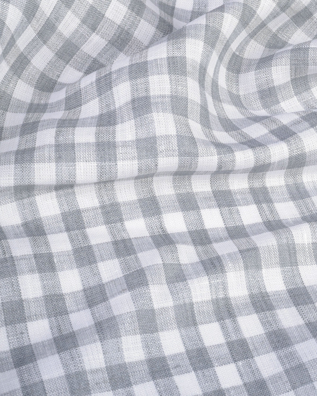 Albini Linen: Grey White Gingham - 6