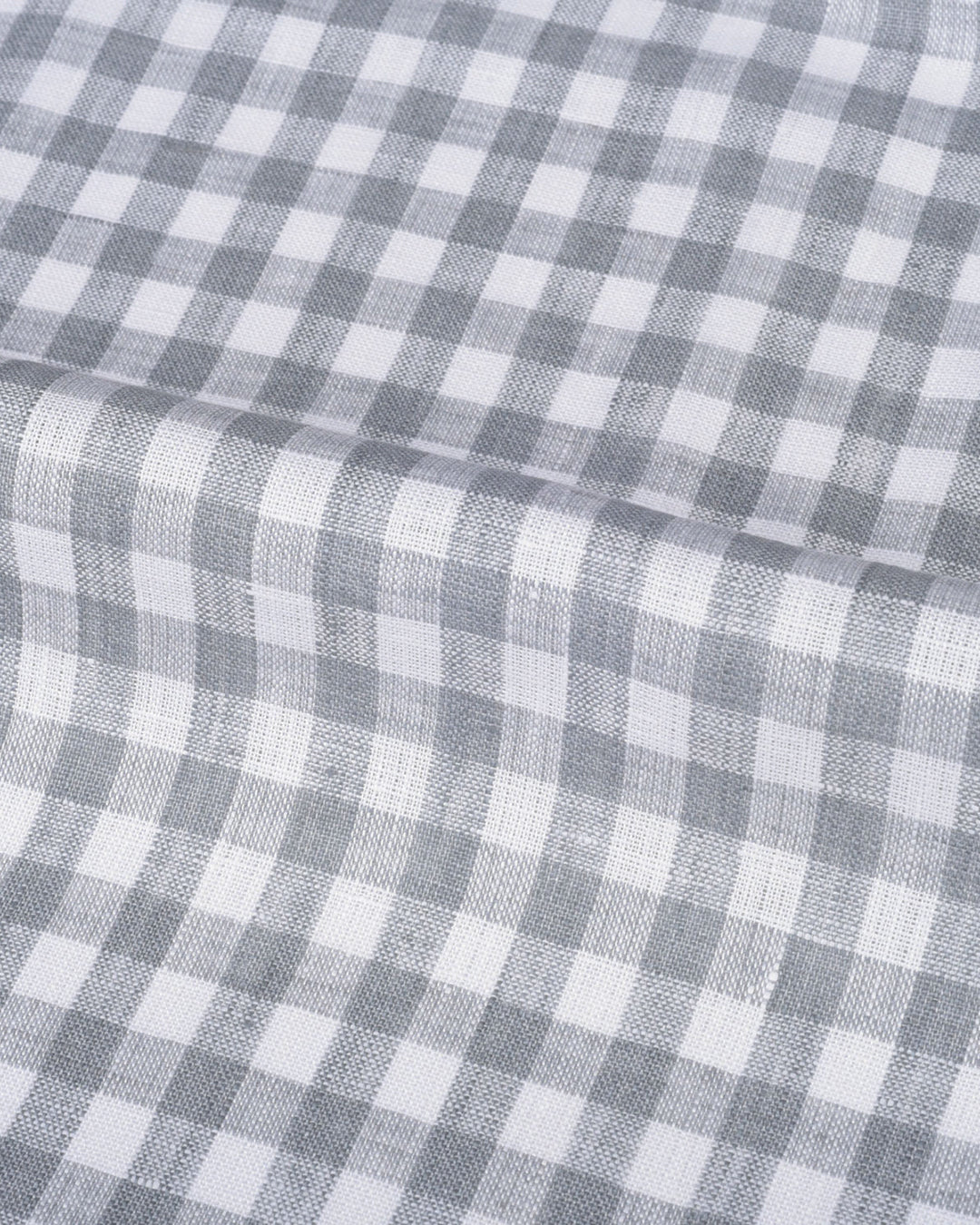 Albini Linen: Grey White Gingham - 7