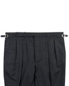Dugdale Dark Grey Wool Flannel High Waisted Pant