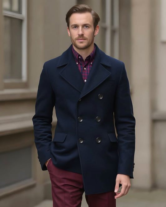 Dugdale Wool Peacoat - Navy