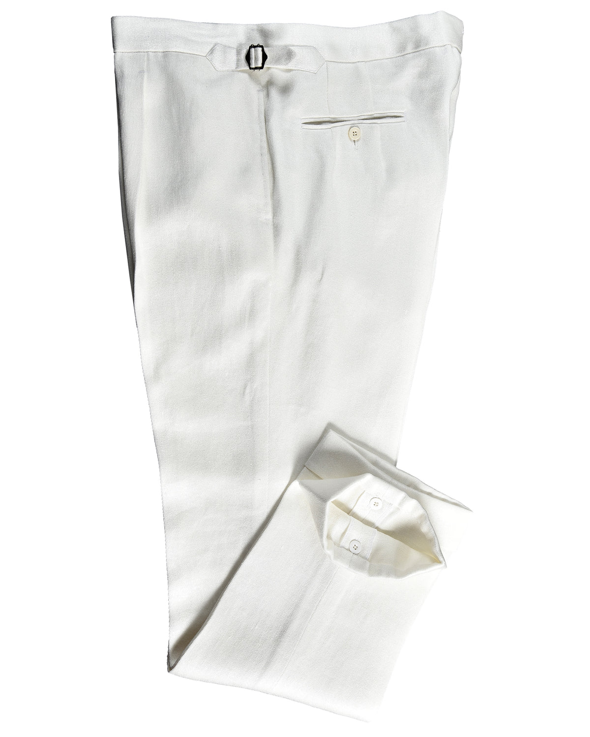 Cream Linen Sateen Pant - 2