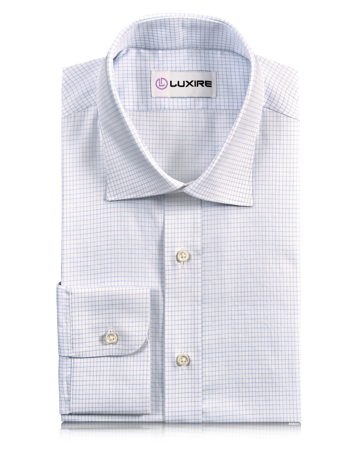 Brembana Light Blue Graph checks On white - 1