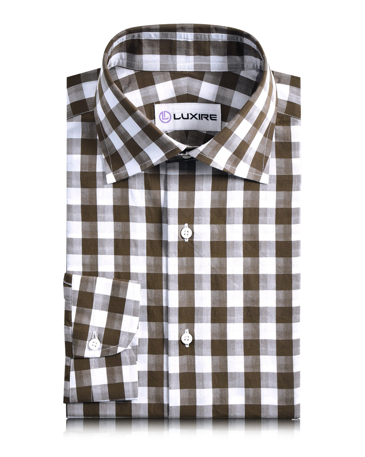 Brown White Macro Gingham Checks - 1