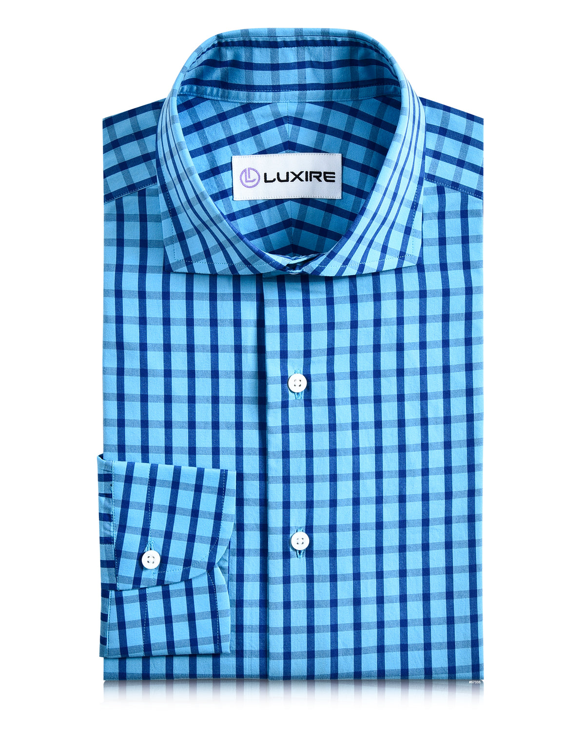Friday Shirt:Blue Stripes Checks on Pale Blue - 1