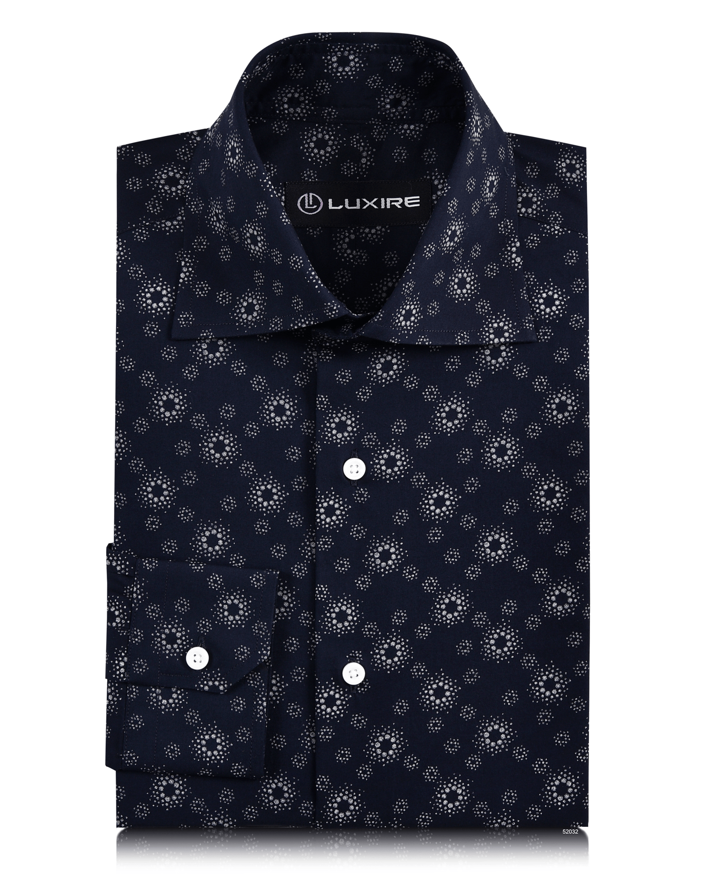 Abstract Florals On Navy Shirt