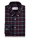 Red White on Navy Tattersall Twill Flannel Work Shirt