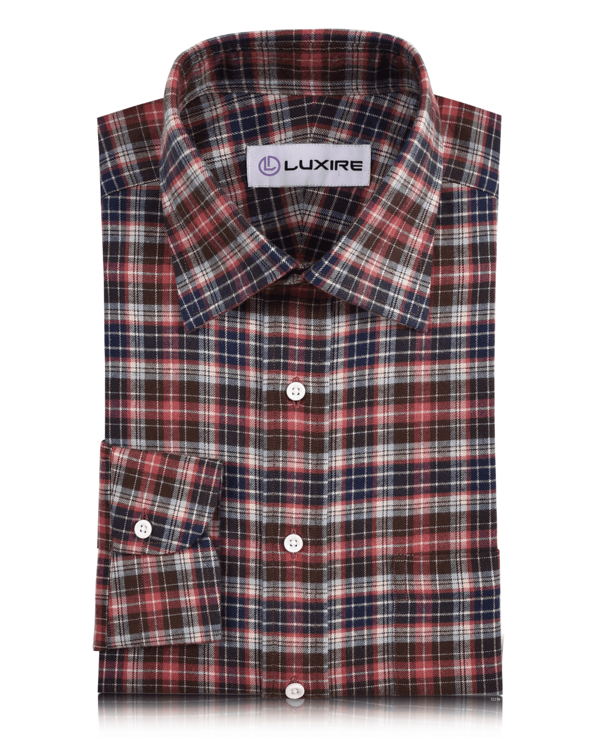 Pink Sky Brown Navy Madras Flannel Shirt - 1