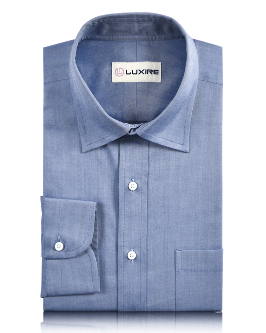 Classic Blue Herringbone Shirt