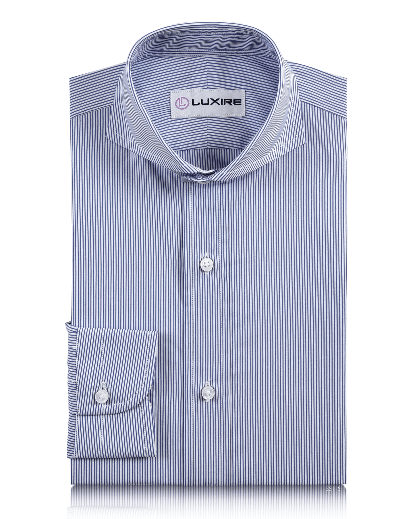 Brembana Space Blue White Pin Stripes Shirt