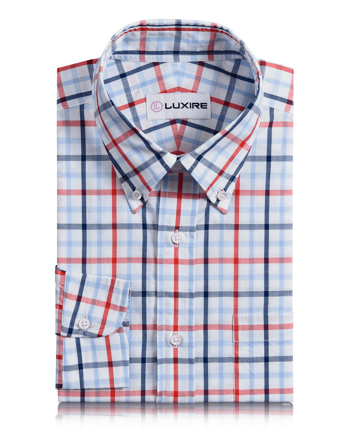 Red Navy Big Tattersall Shirt - 1