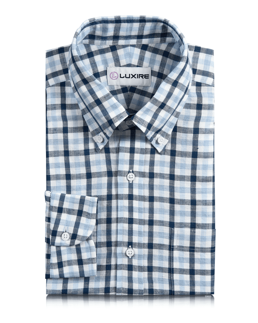 Cotton Linen: Shades Of Blue Checks