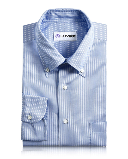 Blue White Striped Business Shirt