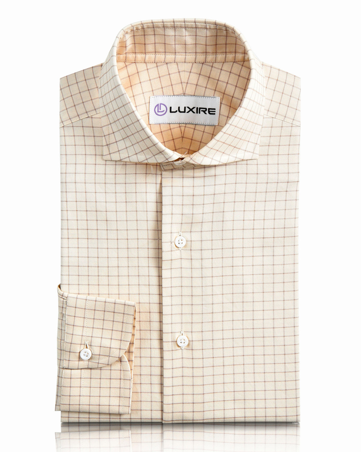 Traditional Cream Tan Graph Checks Shirt - 1