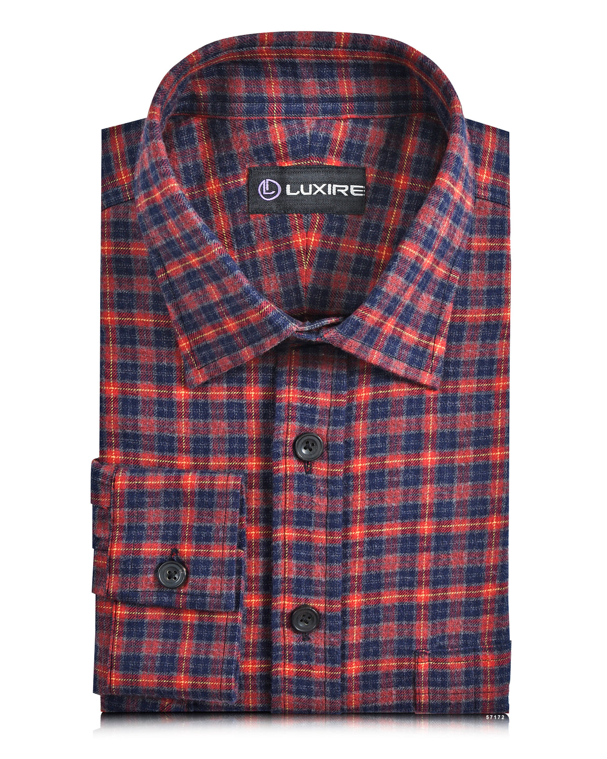Red Navy Grey Tattersall Work Shirt - 1