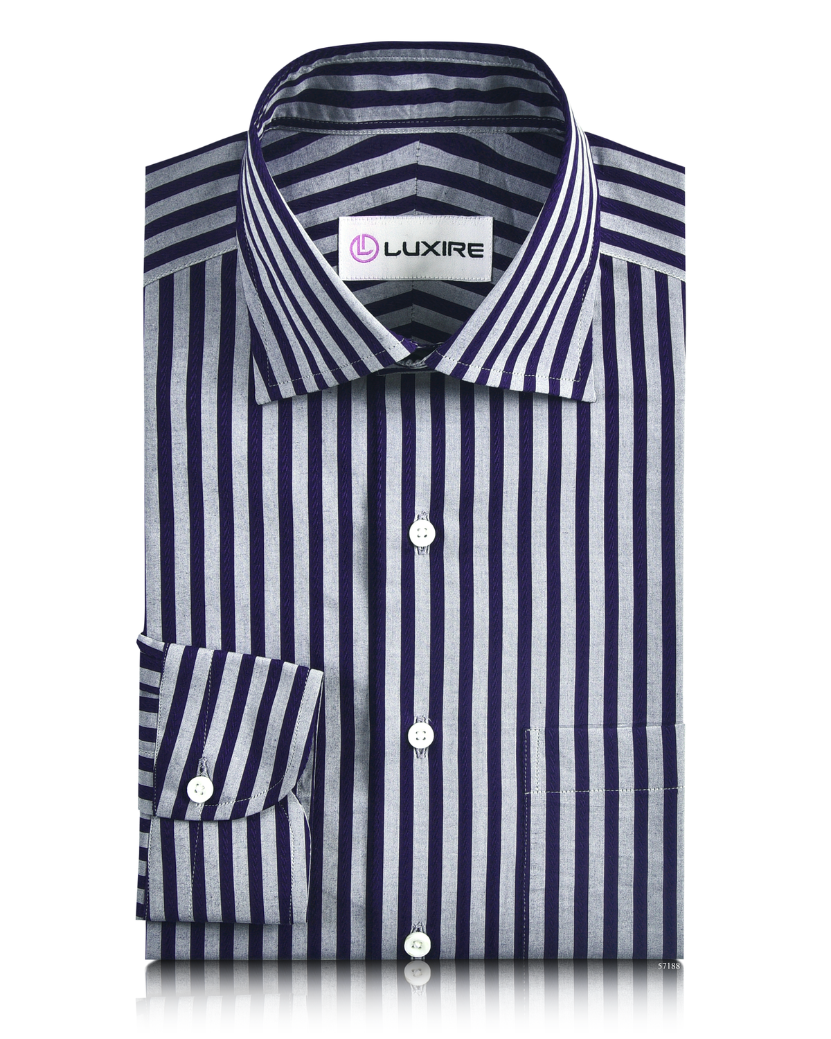 Grey Navy Bengal Stripes 120/2 - 1