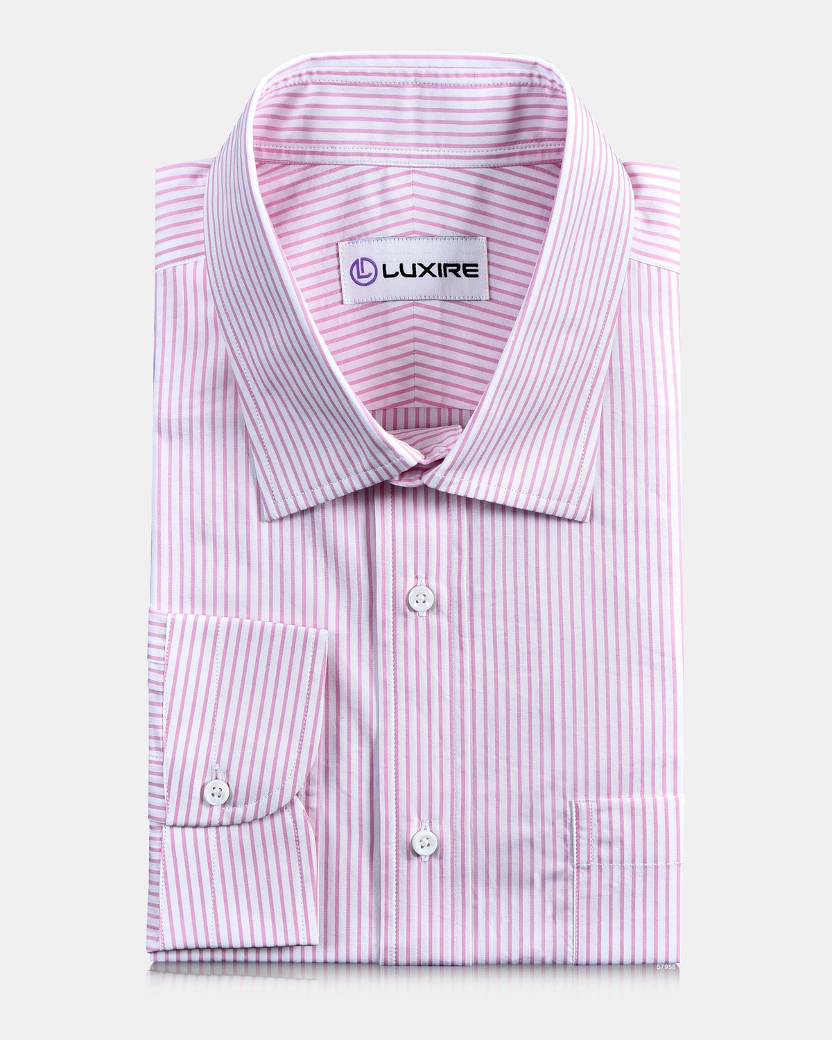 Pink Stripes On White Shirt - 1