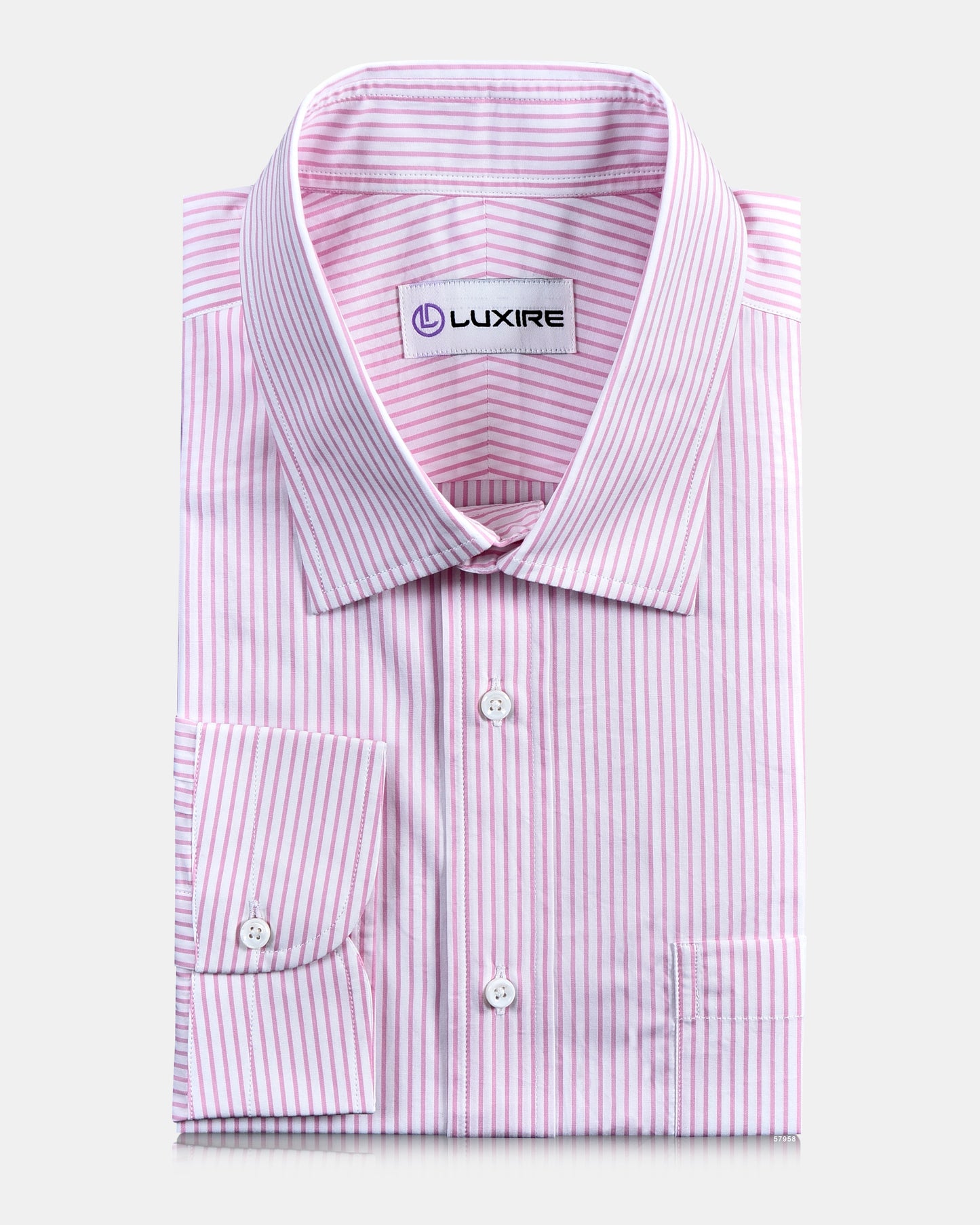 Pink Stripes On White Shirt