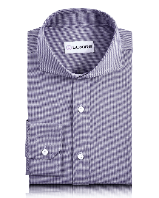 Checks:Purple On White Herringbone