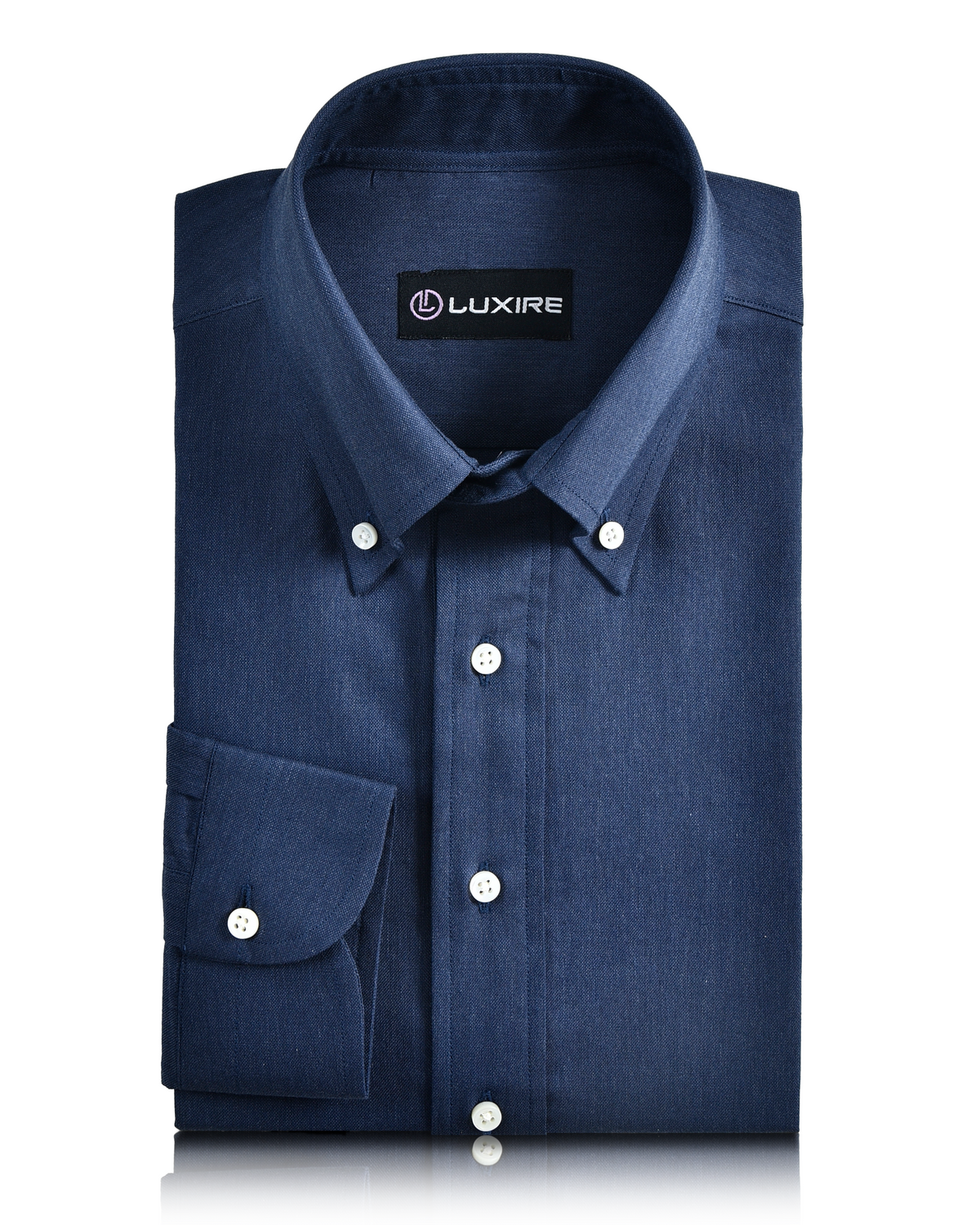 Navy Plain Oxford Shirt - 1