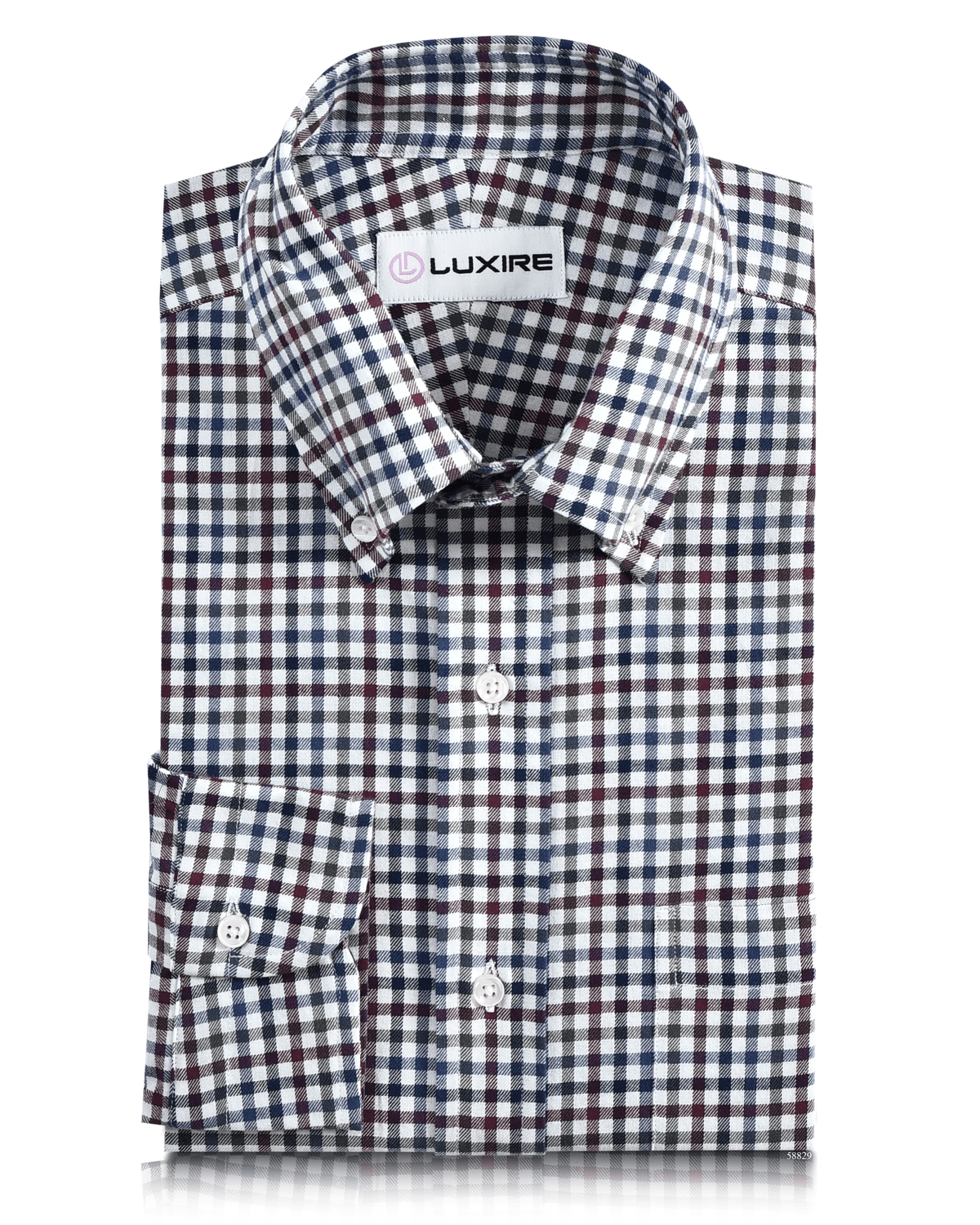 Maroon With Blue Green Tattersall Checks Twill Shirt - 1