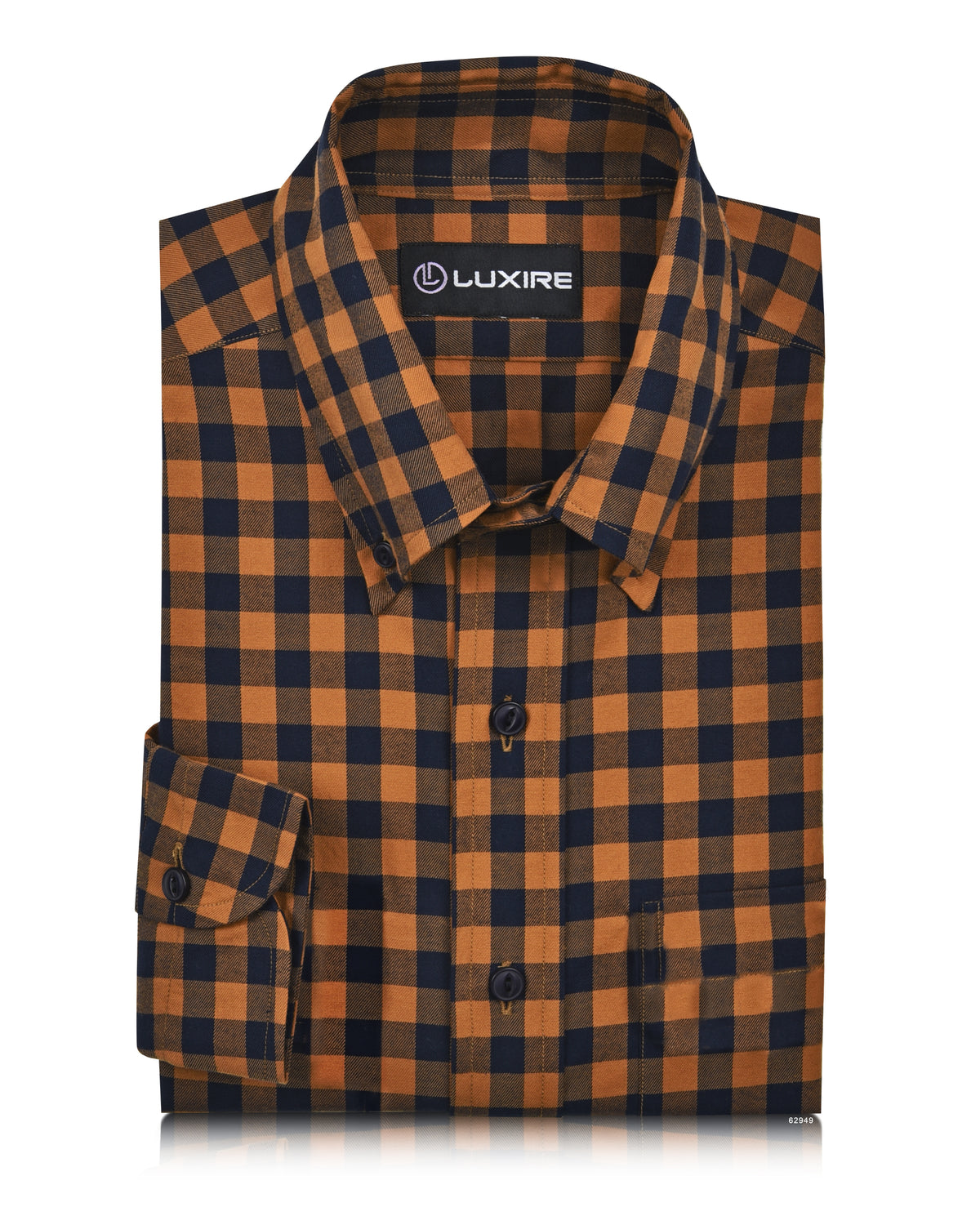 Navy tan Gingham Shirt - 1