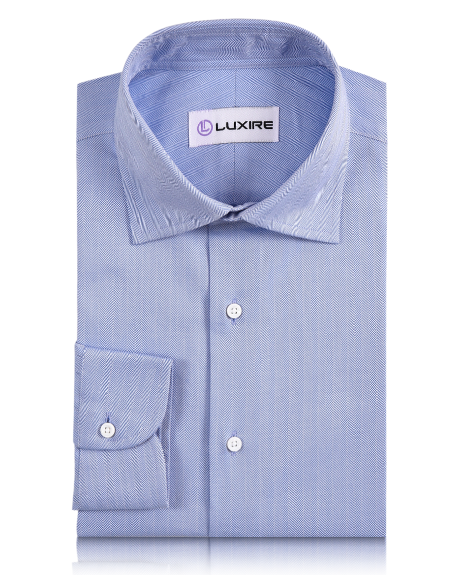 Sky Blue Herringbone Shirt - 6