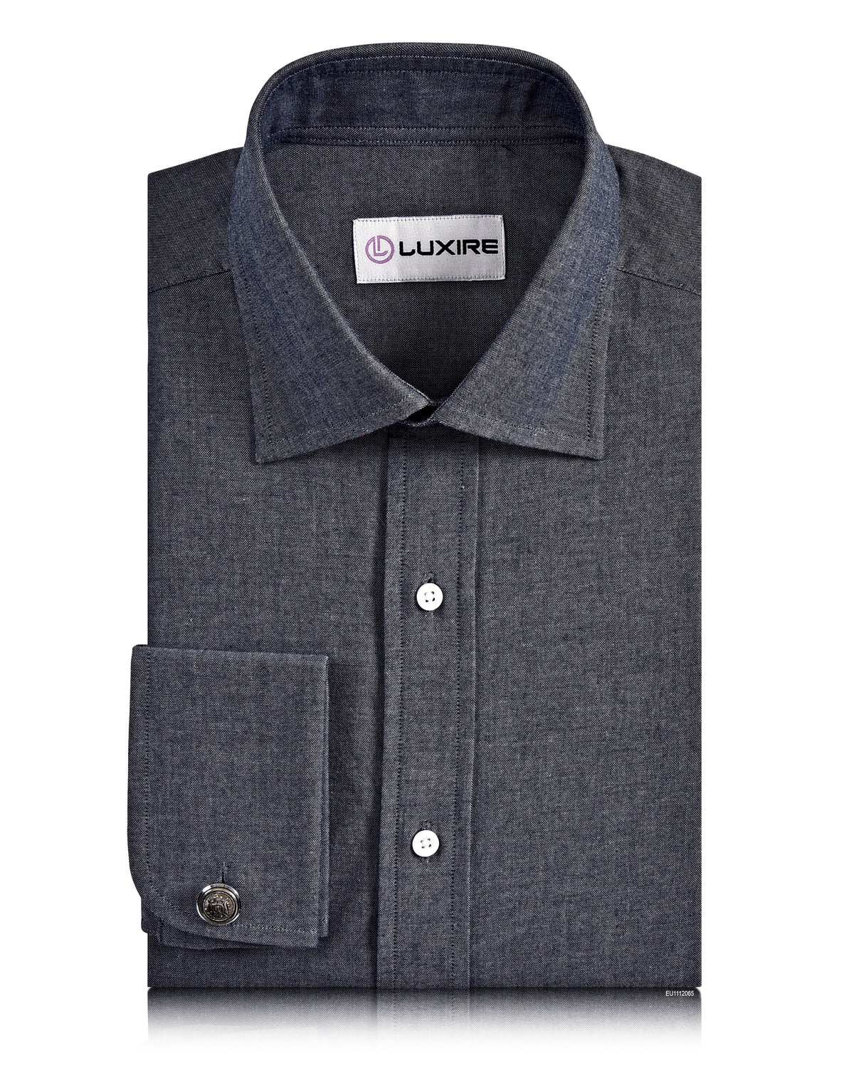 Navy Greyed Madapolam Chambray - 1