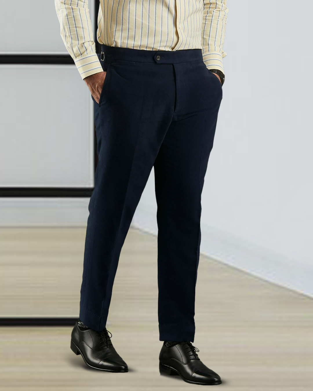 Zegna Dark Blue Cashco Moleskin Dress Pant - 1