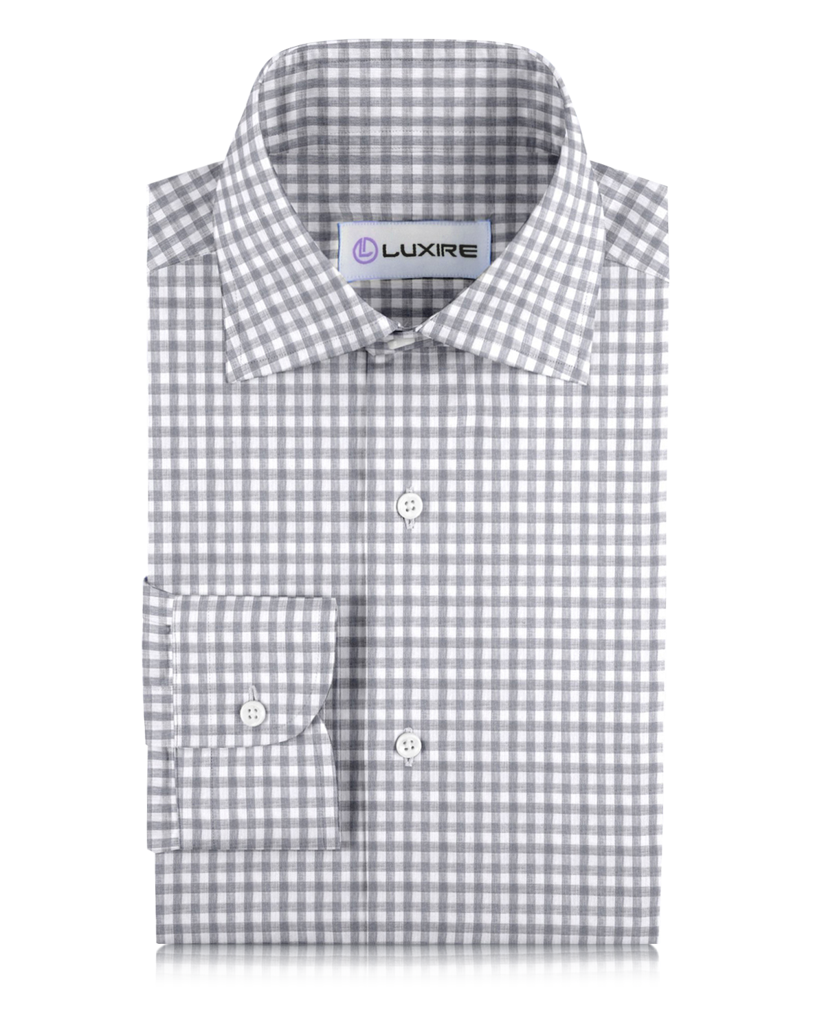 Albini Linen: Grey White Gingham