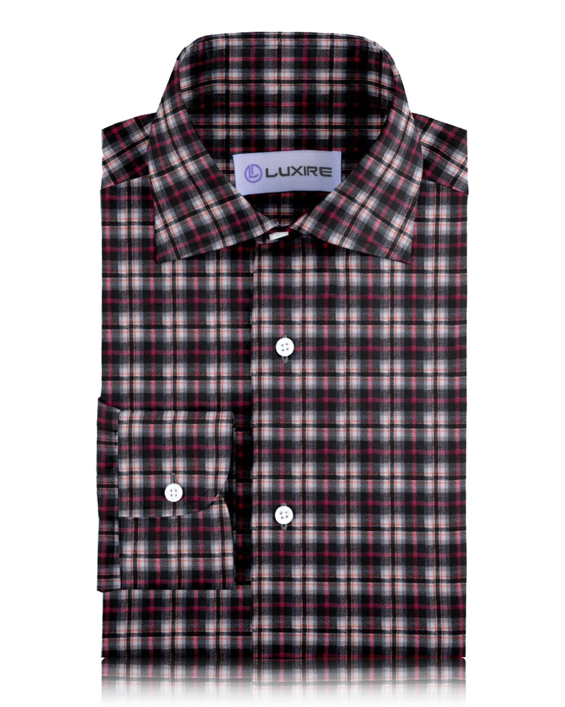 Pink Black White Madras Twill Flannel Work Shirt - 1