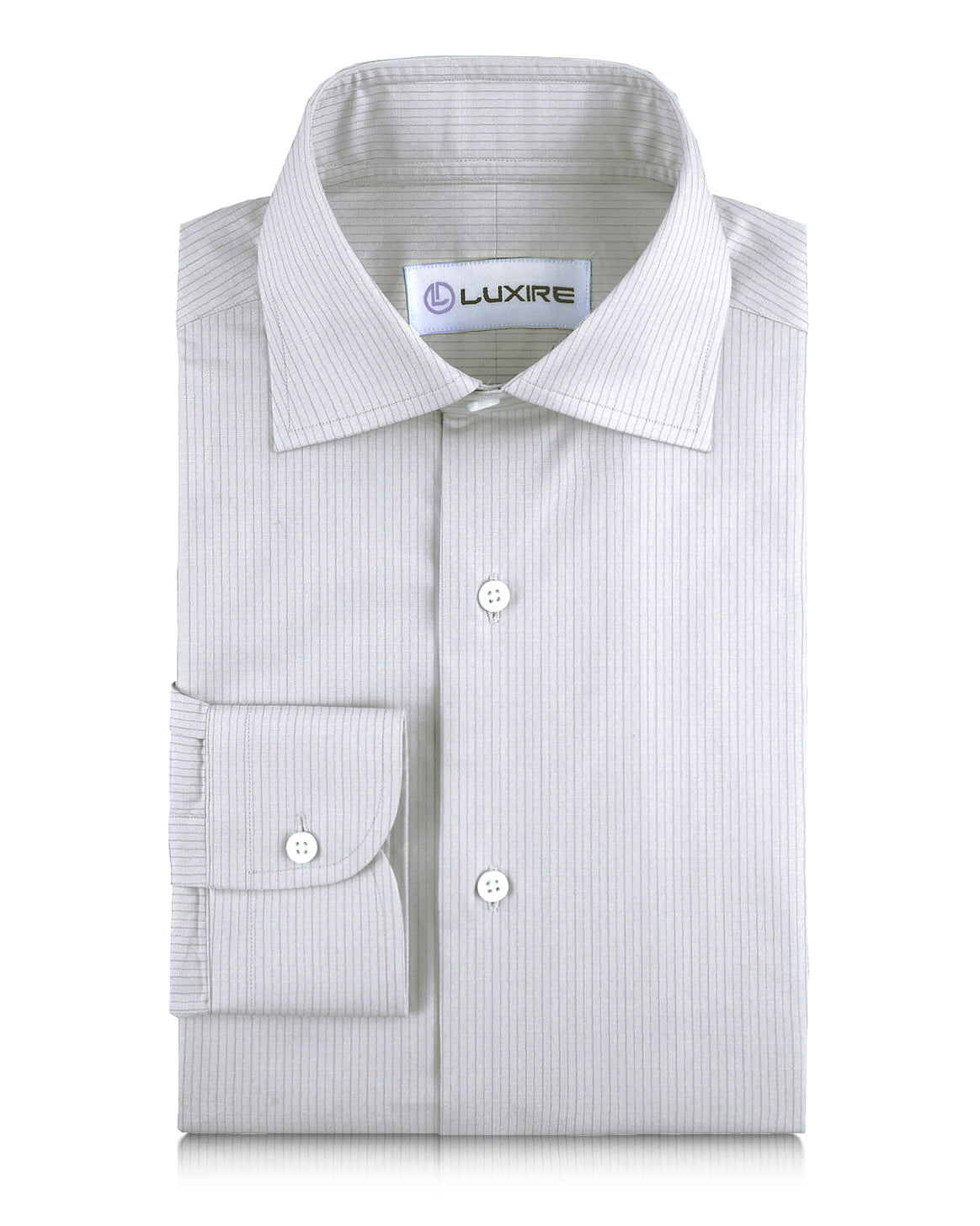 Linen:Vertical Grey Pinstripes on white - 1