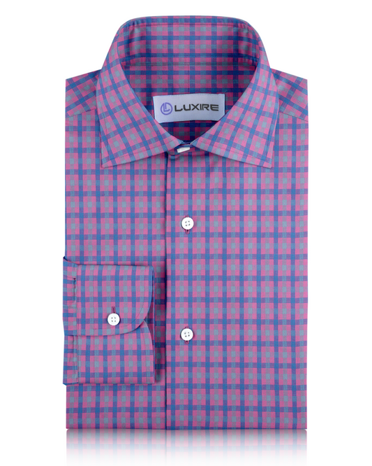 Linen: Pink Blue Gingham Checks