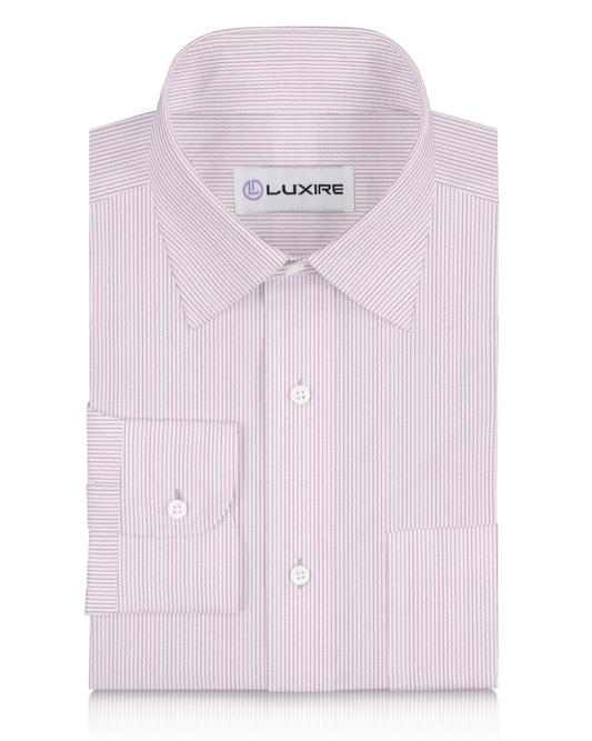 Cotton Linen: Light Pink Stripes On White