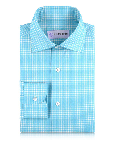 Linen: Teal Blue Graph Checks