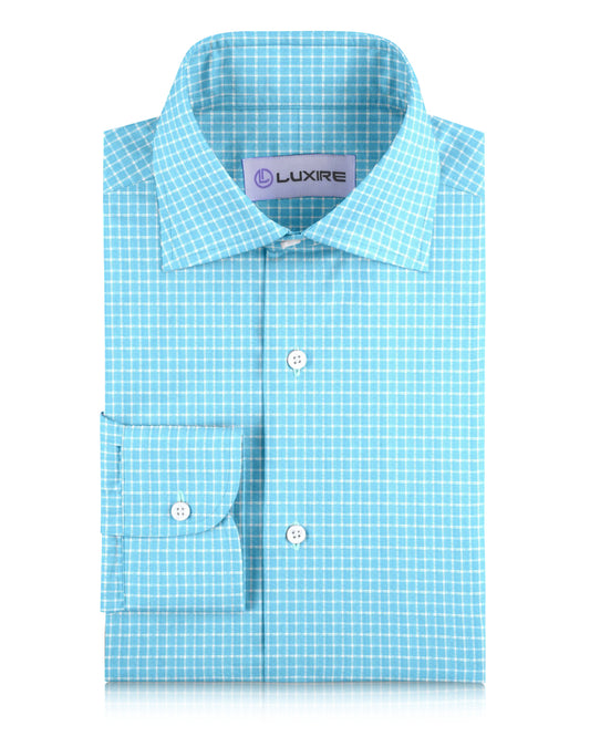 Linen: Teal Blue Graph Checks